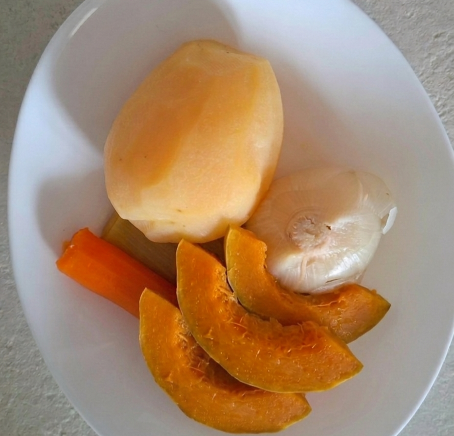 Carota zucca patata porro cipolla bolliti