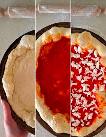 Pizza alta idratazione mozzarella passata pomodoro