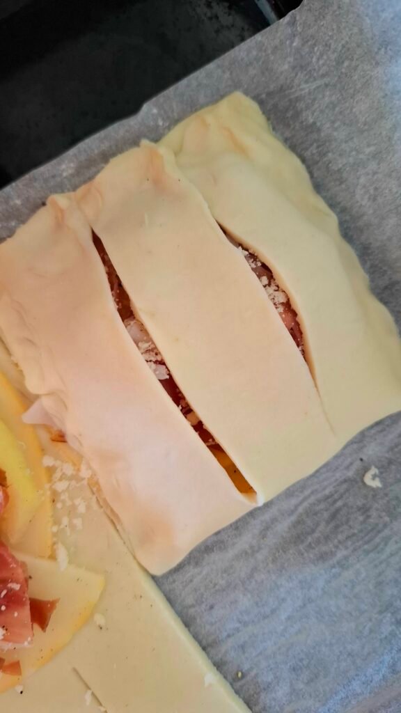 Fagottino piegato e premuto sui bordi