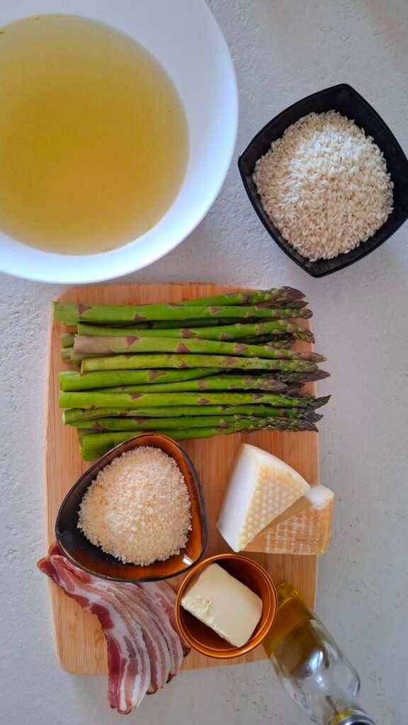 Ingredienti risotto asparagi e pancetta