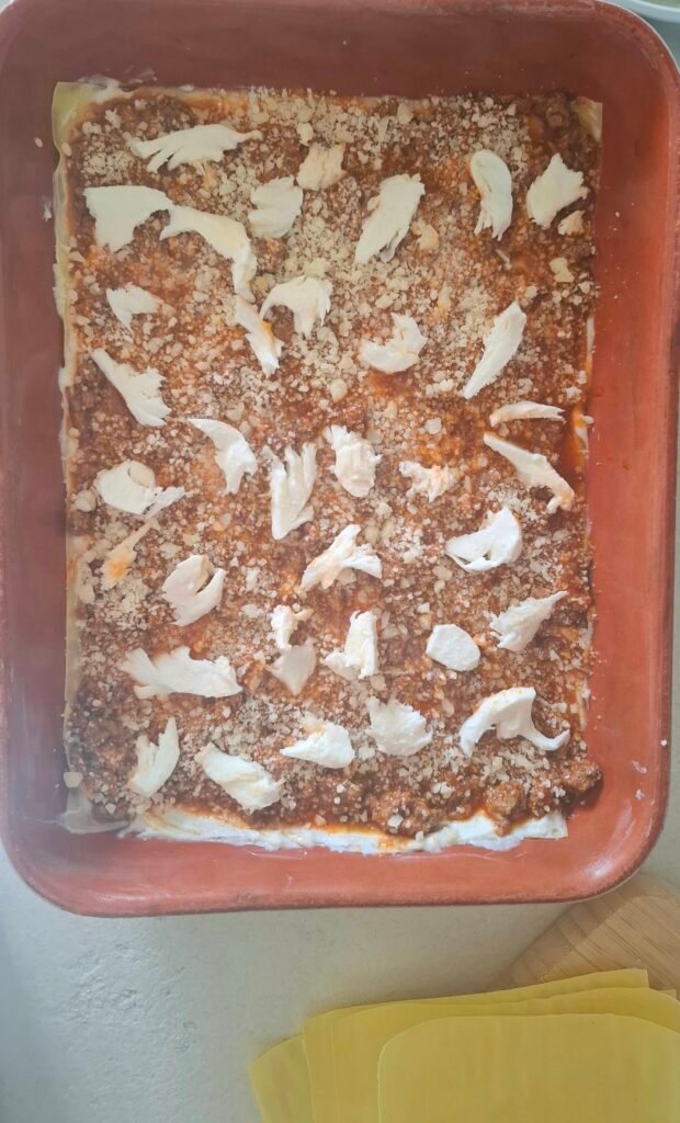 Mozzarella su lasagne 