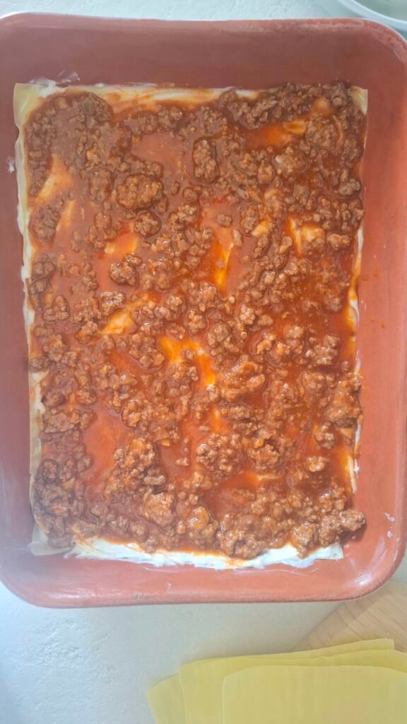 Ragù su lasagne