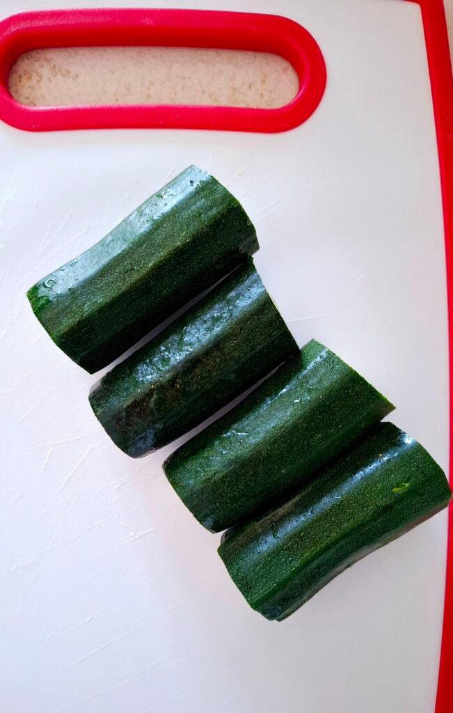 Zucchine divise a metà 