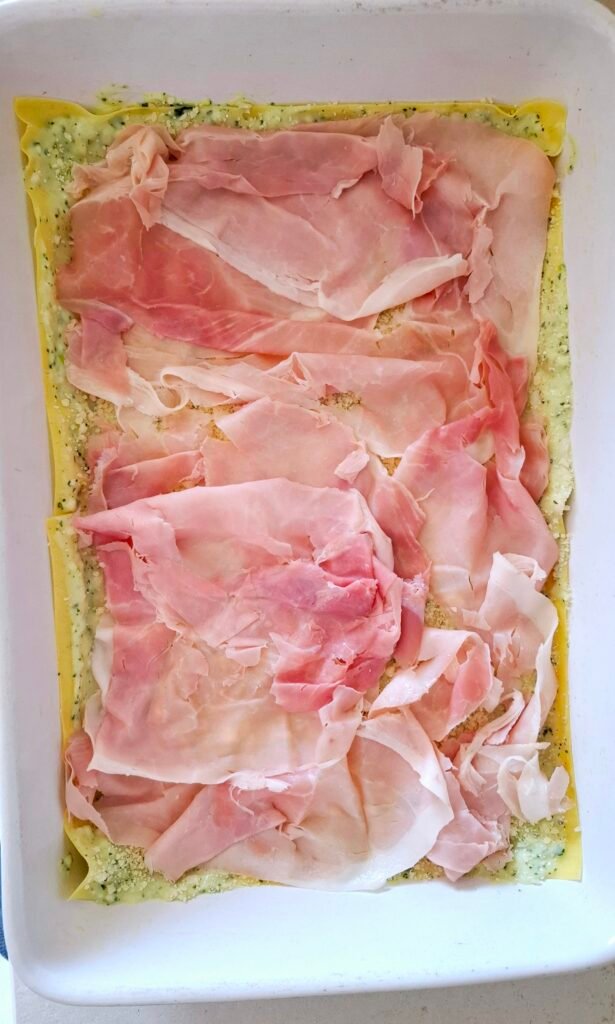 Prosciutto cotto sopra le sfoglie