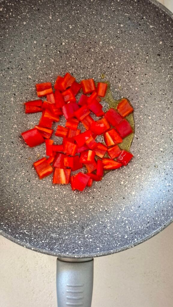 Peperone a cubetti in wok