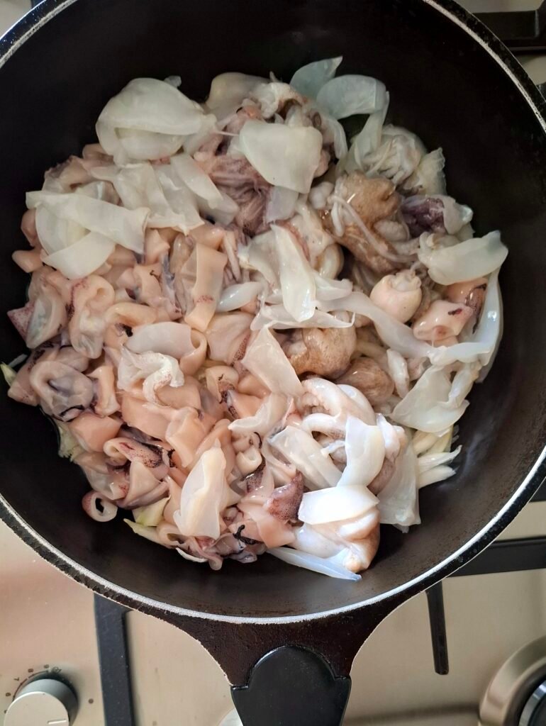 Calamari seppie e polipetti in padella
