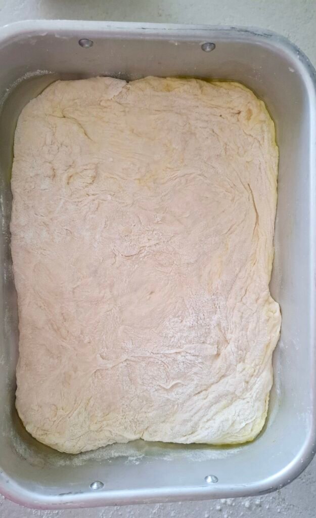 Impasto focaccia in teglia