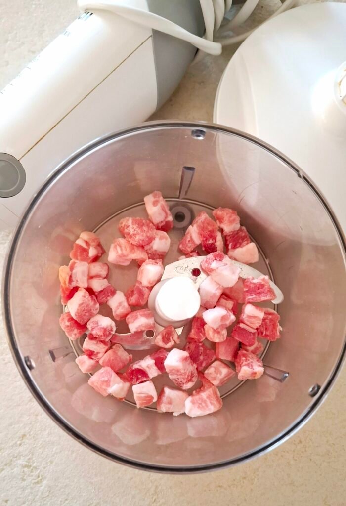 Pancetta affumicata nel mixer