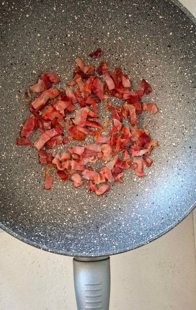 Speck rosolato in wok